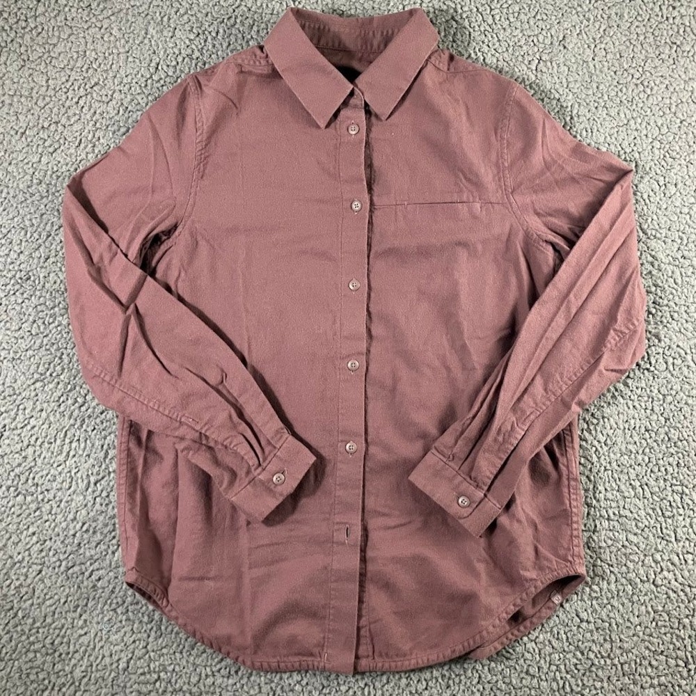 Lululemon Womens Small Mauve Button Down Long Sleeve Box Pleat Shirt Size S